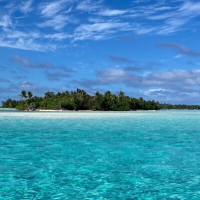 a small island in the middle of the ocean